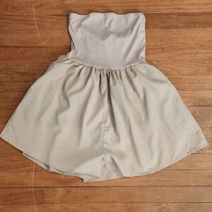 Schein Strapless Skort In Tan Size Small